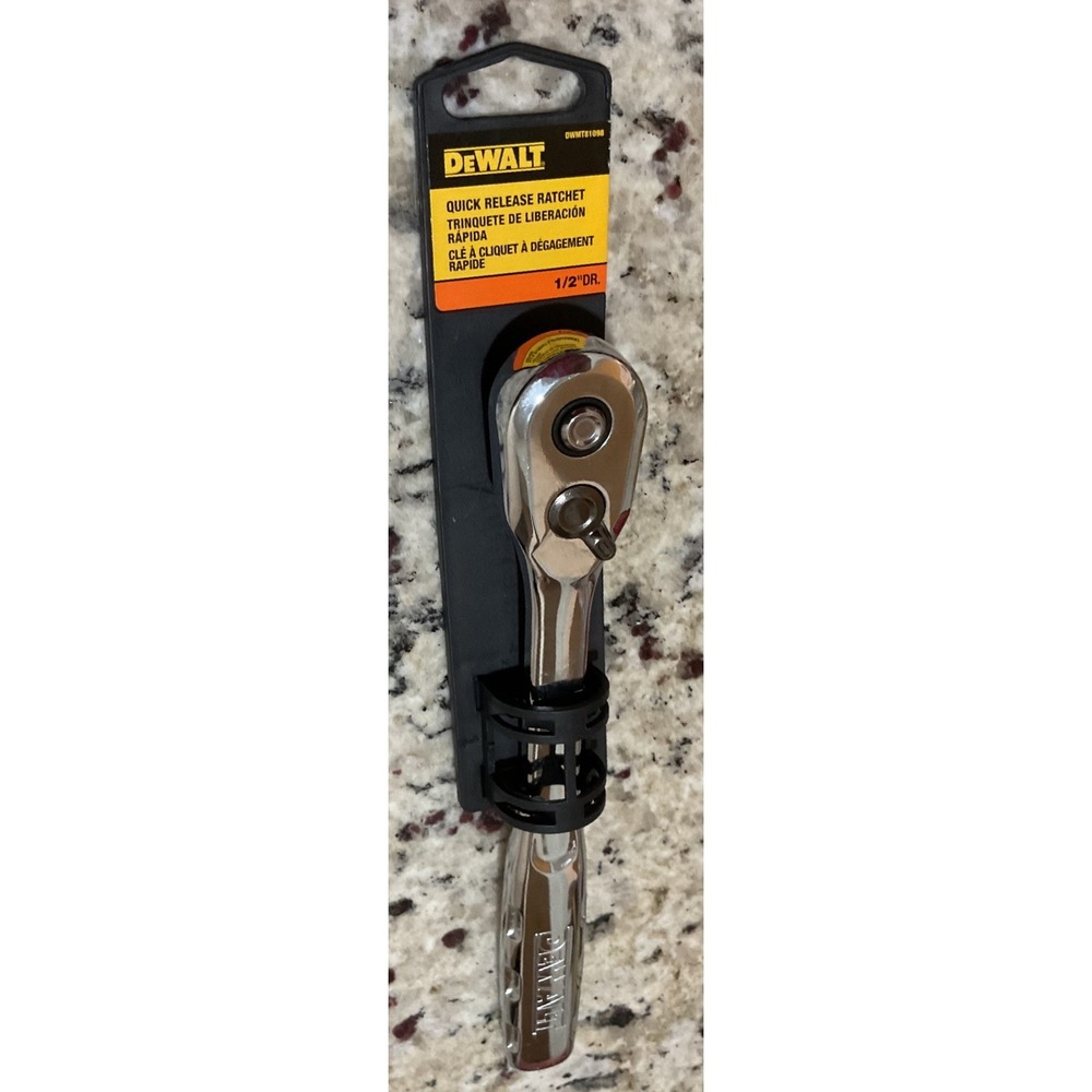 DEWALT DWMT81098 1/2 Inch Drive Quick Release‎ Ratchet Polished Chrome 72 Tooth